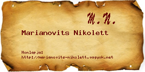 Marianovits Nikolett névjegykártya