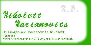 nikolett marianovits business card